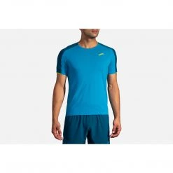 Brooks Tops Men's Atmosphere Short Sleeve - Electric Blue/Alpine