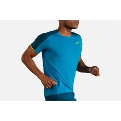 Brooks Tops Men's Atmosphere Short Sleeve - Electric Blue/Alpine 7 Brooks Tops Men's Atmosphere Short Sleeve - Electric Blue/Alpine
