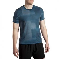 Brooks Men's Distance Graphic Short Sleeve - Indigo Rush Altitude Print 18 Brooks Men's Distance Graphic Short Sleeve - Indigo Rush Altitude Print