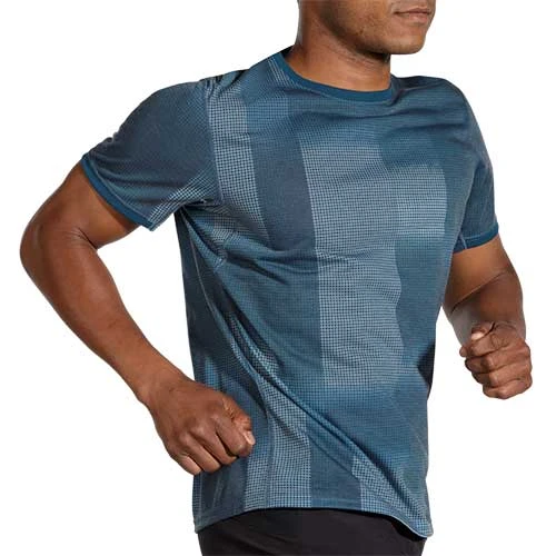 Brooks Men's Distance Graphic Short Sleeve - Indigo Rush Altitude Print 4 Brooks Men's Distance Graphic Short Sleeve - Indigo Rush Altitude Print