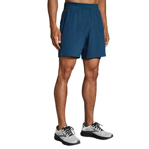 Brooks Bottoms Men's Sherpa 7" Short - Indigo Rush/Golden Hour 2 Brooks Bottoms Men's Sherpa 7" Short - Indigo Rush/Golden Hour