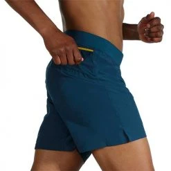 Brooks Bottoms Men's Sherpa 7" Short - Indigo Rush/Golden Hour 15 Brooks Bottoms Men's Sherpa 7