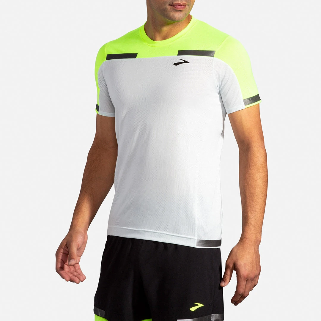 Brooks Men's Carbonite Short Sleeve Top - Icy Grey/Nightlife Jacquard 5 Brooks Men's Carbonite Short Sleeve Top - Icy Grey/Nightlife Jacquard