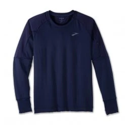 Brooks Men's Notch Thermal Long Sleeve Top - Navy Apparel