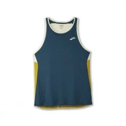 Brooks Men's Atmosphere Singlet - Indigo Rush/Honeydew
