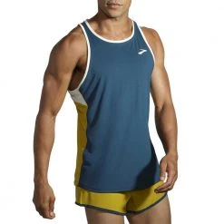 Brooks Men's Atmosphere Singlet - Indigo Rush/Honeydew 8 Brooks Men's Atmosphere Singlet - Indigo Rush/Honeydew