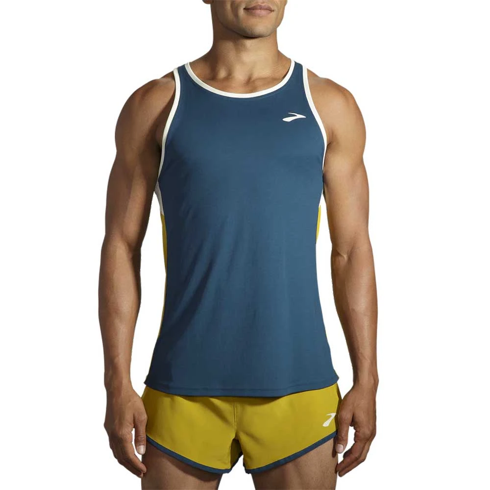 Brooks Men's Atmosphere Singlet - Indigo Rush/Honeydew 2 Brooks Men's Atmosphere Singlet - Indigo Rush/Honeydew