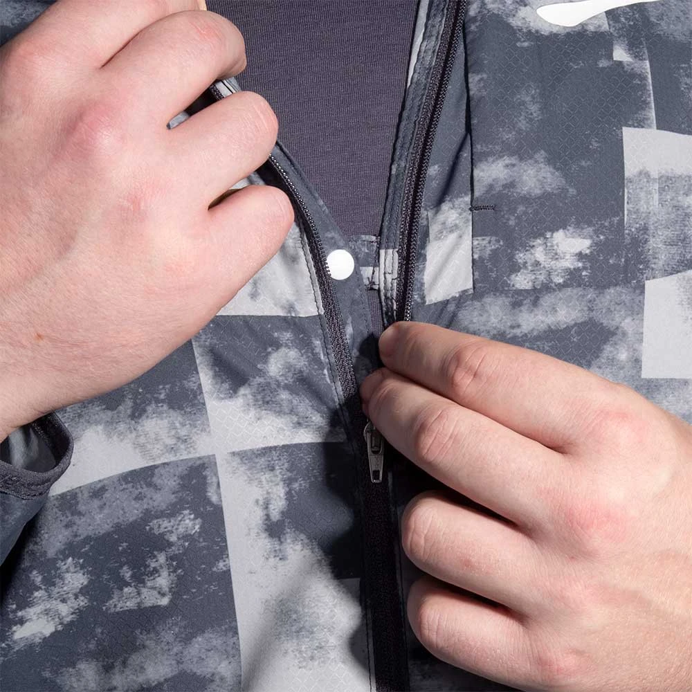 Brooks Men's Canopy Jacket - Concrete Cloud Dye Print Apparel 8 Brooks Men's Canopy Jacket - Concrete Cloud Dye Print Apparel