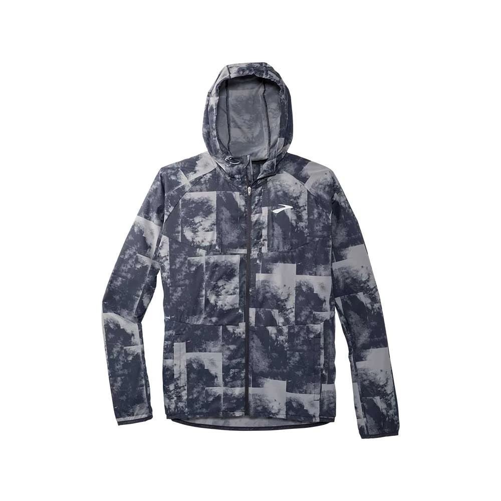 Brooks Men's Canopy Jacket - Concrete Cloud Dye Print Apparel 1 Brooks Men's Canopy Jacket - Concrete Cloud Dye Print Apparel