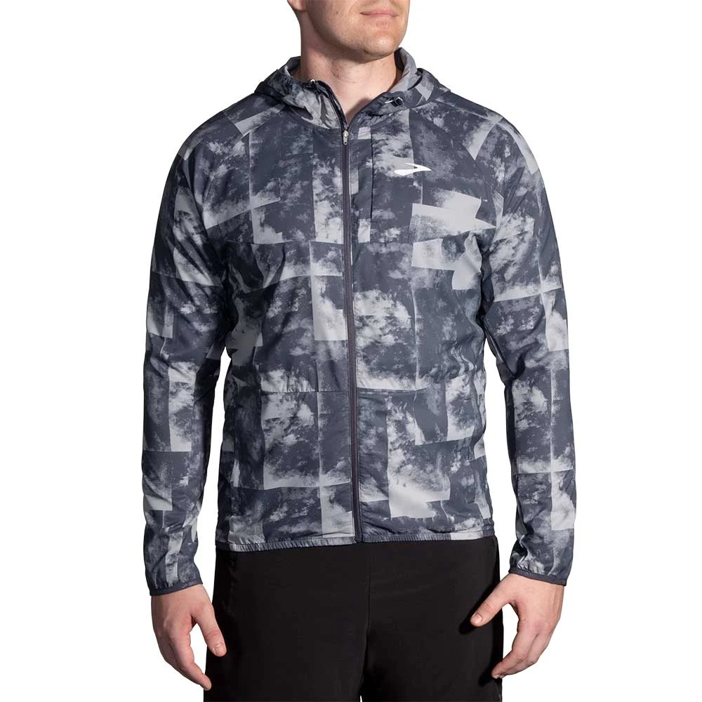Brooks Men's Canopy Jacket - Concrete Cloud Dye Print Apparel 2 Brooks Men's Canopy Jacket - Concrete Cloud Dye Print Apparel