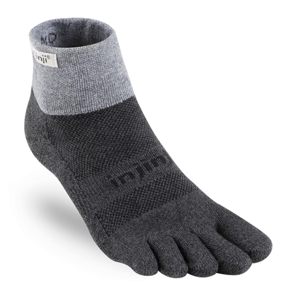 Injinji Unisex Trail Mid-Weight Mini Crew Sock - Granite Socks 1 Injinji Unisex Trail Mid-Weight Mini Crew Sock - Granite Socks