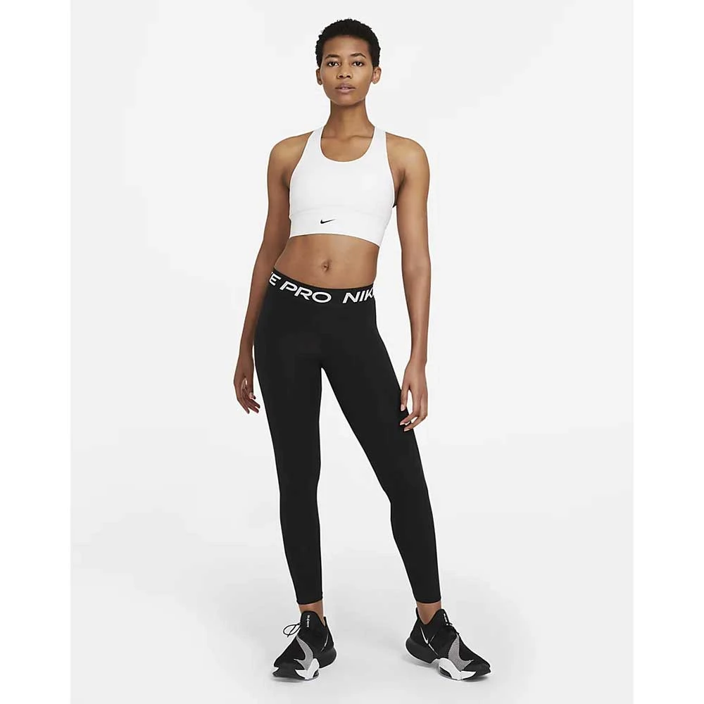 Women's Nike Swoosh Longline Bra Med Padded - White/Black Bras 2 Women's Nike Swoosh Longline Bra Med Padded - White/Black Bras