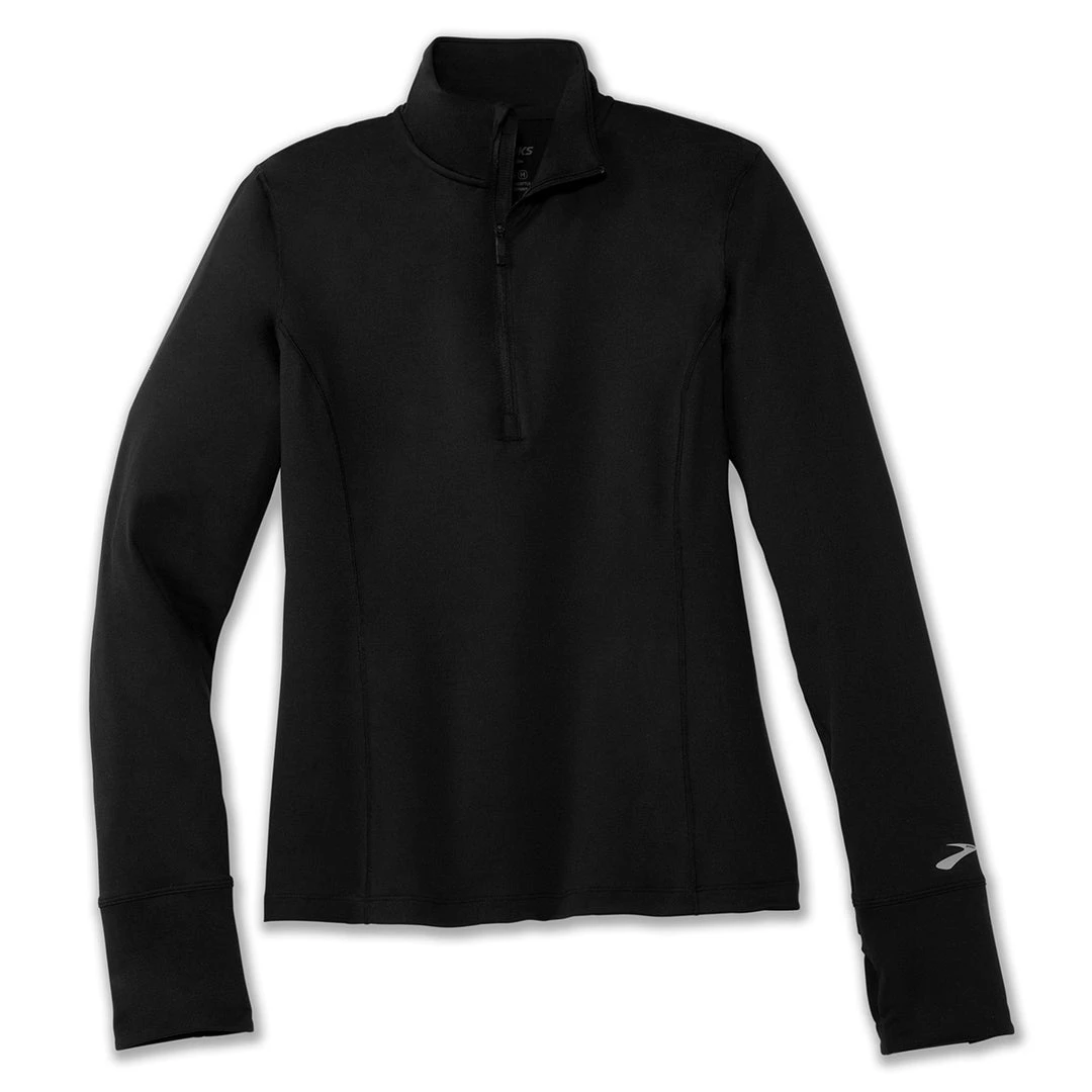 Brooks Women's Dash 1/2 Zip Top - Black 1 Brooks Women's Dash 1/2 Zip Top - Black