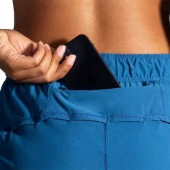 Brooks Women's Chaser 5in 2-in-1 Short - Blue Ash/Icy Blue/Navy Bottoms 8 Brooks Women's Chaser 5in 2-in-1 Short - Blue Ash/Icy Blue/Navy Bottoms