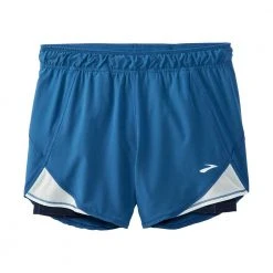Brooks Women's Chaser 5in 2-in-1 Short - Blue Ash/Icy Blue/Navy Bottoms