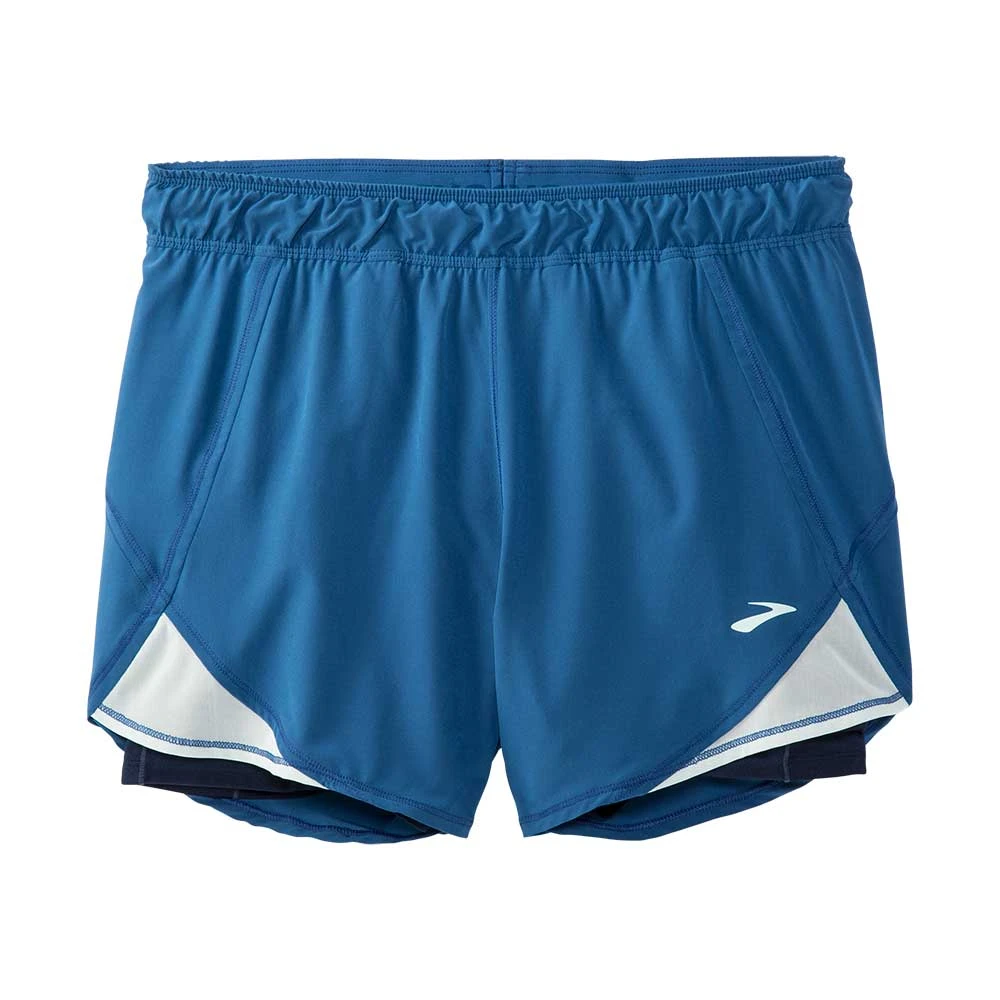 Brooks Women's Chaser 5in 2-in-1 Short - Blue Ash/Icy Blue/Navy Bottoms 1 Brooks Women's Chaser 5in 2-in-1 Short - Blue Ash/Icy Blue/Navy Bottoms