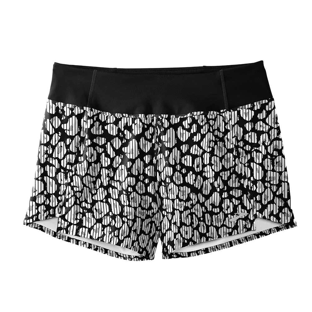Brooks Bottoms Women's Chaser 5in Short - Alloy/Cosmic Cheetah 1 Brooks Bottoms Women's Chaser 5in Short - Alloy/Cosmic Cheetah