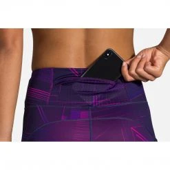 Brooks Women's Method 7/8 Tight - Matrix Navy Print Bottoms