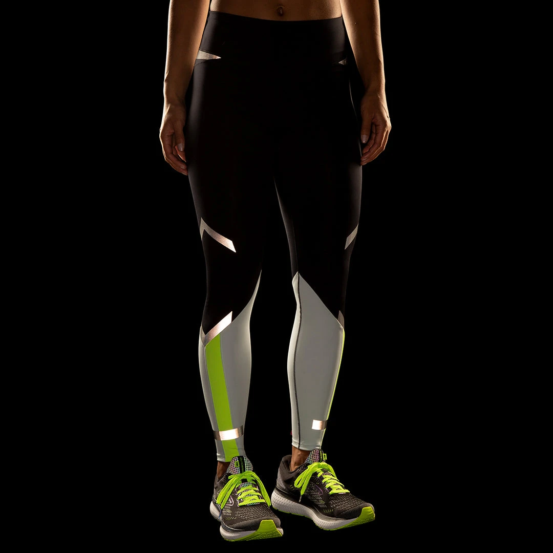 Brooks Bottoms Women's Carbonite Tight - Black/Icy Grey/Nightlife 3 Brooks Bottoms Women's Carbonite Tight - Black/Icy Grey/Nightlife