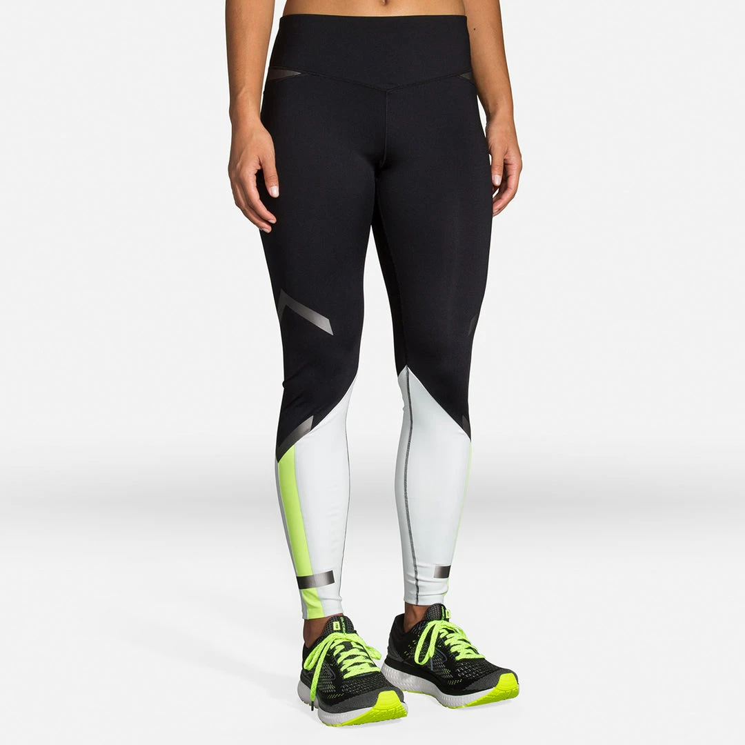 Brooks Bottoms Women's Carbonite Tight - Black/Icy Grey/Nightlife 4 Brooks Bottoms Women's Carbonite Tight - Black/Icy Grey/Nightlife