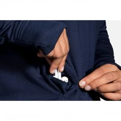 Brooks Women's Notch Thermal Hoodie - Navy Tops 15 Brooks Women's Notch Thermal Hoodie - Navy Tops