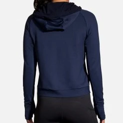 Brooks Women's Notch Thermal Hoodie - Navy Tops 11 Brooks Women's Notch Thermal Hoodie - Navy Tops