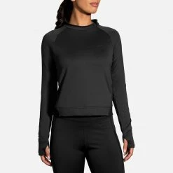Brooks Women's Notch Thermal Long Sleeve Top - Black