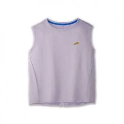 Brooks Women's Run Within Sleeveless Top- Violet Dash Stripe