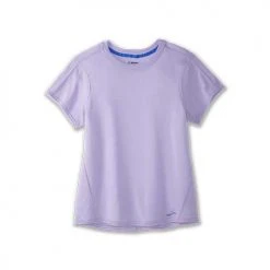 Brooks Women's Distance Short Sleeve - Heather Violet Dash