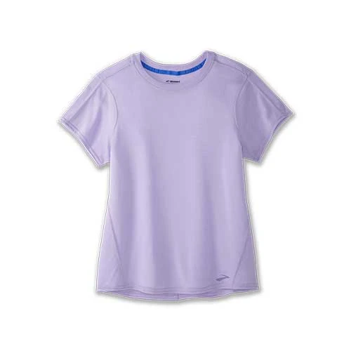 Brooks Women's Distance Short Sleeve - Heather Violet Dash 1 Brooks Women's Distance Short Sleeve - Heather Violet Dash