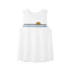 Brooks Women's Distance Tank - White/Wake Up & Run Tops