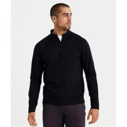 Rhone Apparel Men's Retro Session 1/4 Zip Top - Nero Black 8 Rhone Apparel Men's Retro Session 1/4 Zip Top - Nero Black