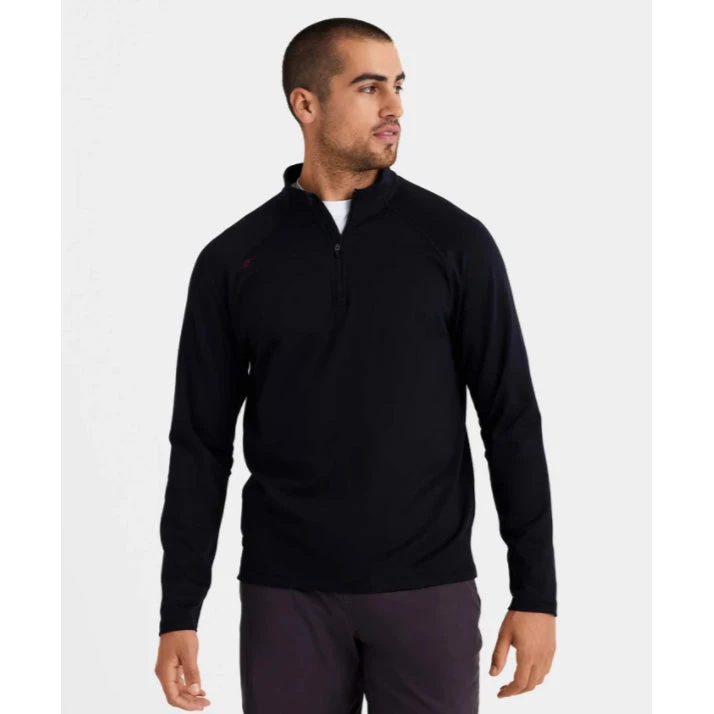 Rhone Apparel Men's Retro Session 1/4 Zip Top - Nero Black 3 Rhone Apparel Men's Retro Session 1/4 Zip Top - Nero Black