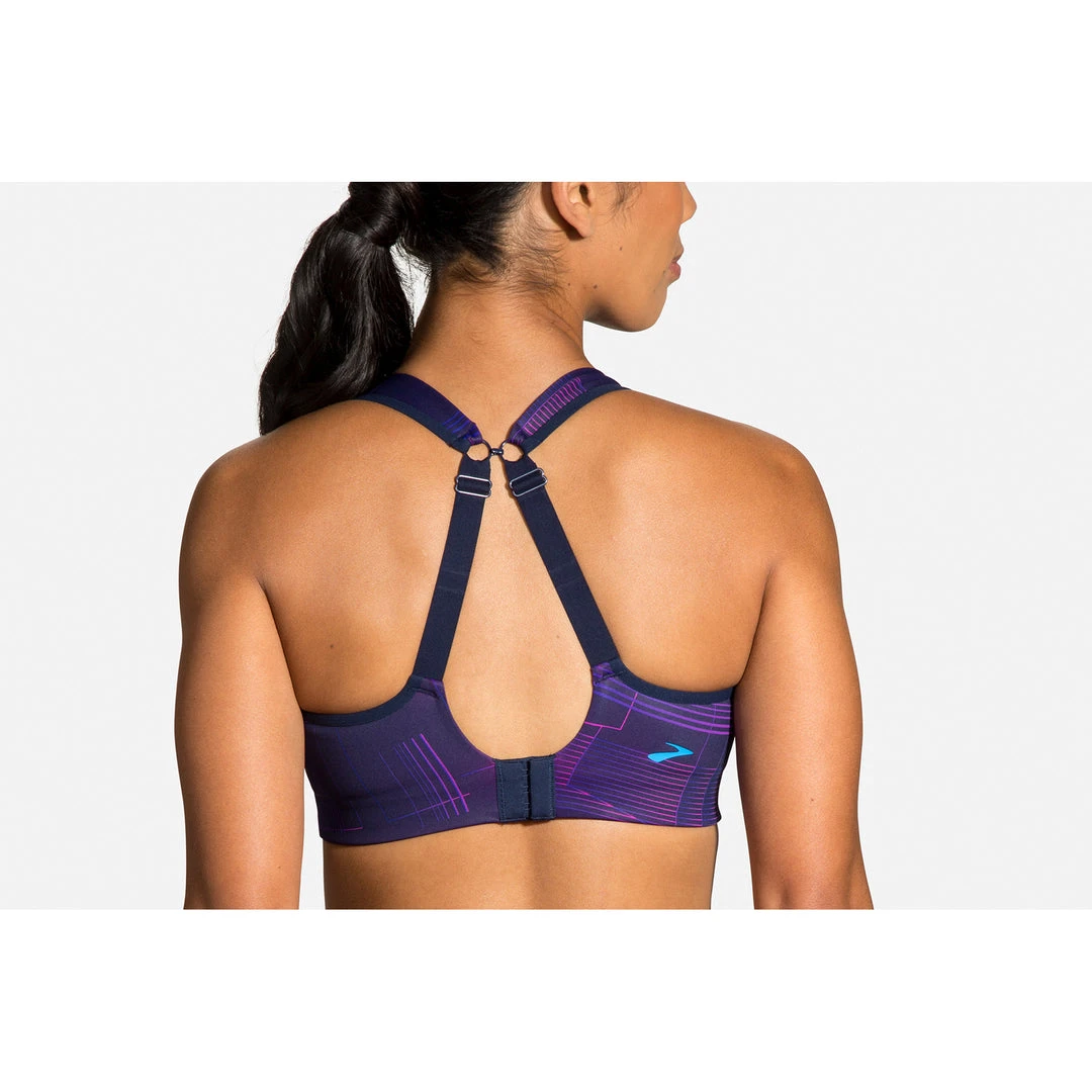 Brooks Women's Drive Convertible Run Bra - Matrix Navy Print 4 Brooks Women's Drive Convertible Run Bra - Matrix Navy Print
