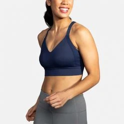 Brooks Women's Drive Interlace Run Bra - Navy Bras 13 Brooks Women's Drive Interlace Run Bra - Navy Bras
