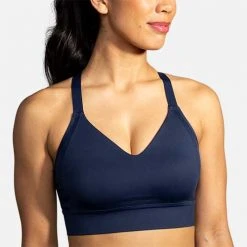 Brooks Women's Drive Interlace Run Bra - Navy Bras 14 Brooks Women's Drive Interlace Run Bra - Navy Bras
