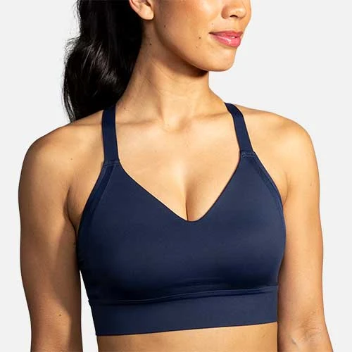 Brooks Women's Drive Interlace Run Bra - Navy Bras 6 Brooks Women's Drive Interlace Run Bra - Navy Bras