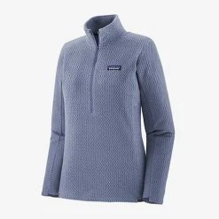 Patagonia Women's R1 Air Zip-Neck - Light Current Blue Tops