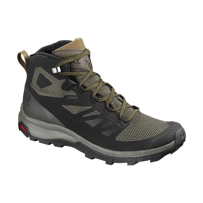 Salomon Shoes Men's Outline Mid GoreTEX Hiking Boot - Black/Beluga/Capers - Regular (D) 1 Salomon Shoes Men's Outline Mid GoreTEX Hiking Boot - Black/Beluga/Capers - Regular (D)