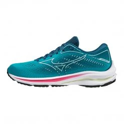 Mizuno Shoes Women's Wave Rider 25 Running Shoe - Lake Blue/Clearwater - Regular (B)