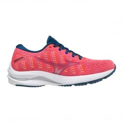 Mizuno Women's Wave Rider 25 Waveknit Running Shoe - Cayenne/Phlox Pink - Regular (B) Shoes