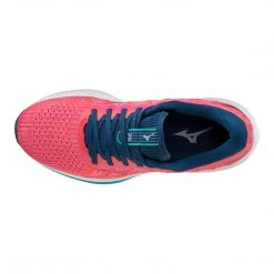 Mizuno Women's Wave Rider 25 Waveknit Running Shoe - Cayenne/Phlox Pink - Regular (B) Shoes