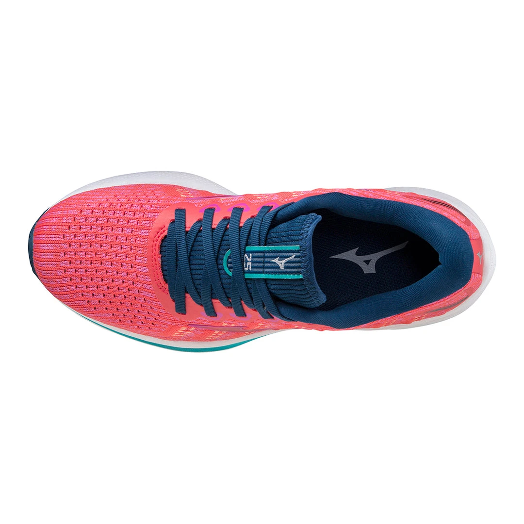 Mizuno Women's Wave Rider 25 Waveknit Running Shoe - Cayenne/Phlox Pink - Regular (B) Shoes 2 Mizuno Women's Wave Rider 25 Waveknit Running Shoe - Cayenne/Phlox Pink - Regular (B) Shoes