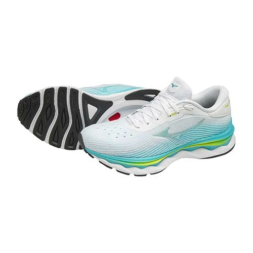 Mizuno Shoes Women's Wave Sky 5 Running Shoe - White - Regular (B) 6 Mizuno Shoes Women's Wave Sky 5 Running Shoe - White - Regular (B)