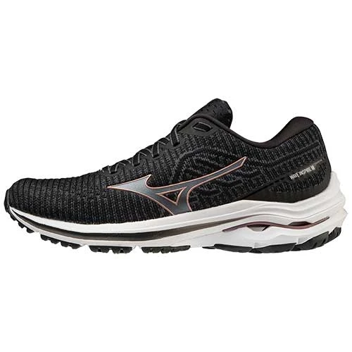 Mizuno Women's Wave Inspire 18 Waveknit Running Shoe - Ebony - Regular (B) 2 Mizuno Women's Wave Inspire 18 Waveknit Running Shoe - Ebony - Regular (B)