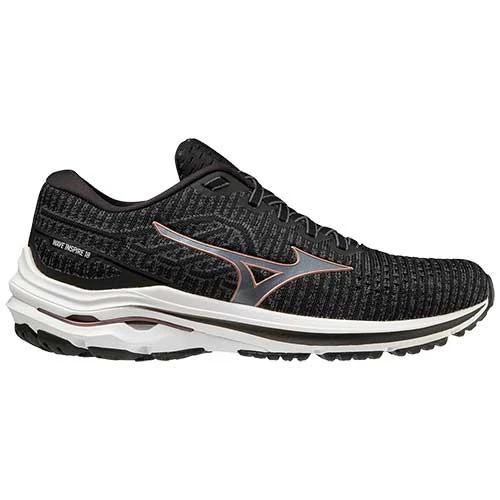 Mizuno Women's Wave Inspire 18 Waveknit Running Shoe - Ebony - Regular (B) 1 Mizuno Women's Wave Inspire 18 Waveknit Running Shoe - Ebony - Regular (B)