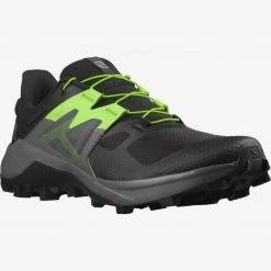 Salomon Shoes Men's Wildcross 2 Trail Shoe - Black/Quiet Shade/Green Gecko - Regular (D)