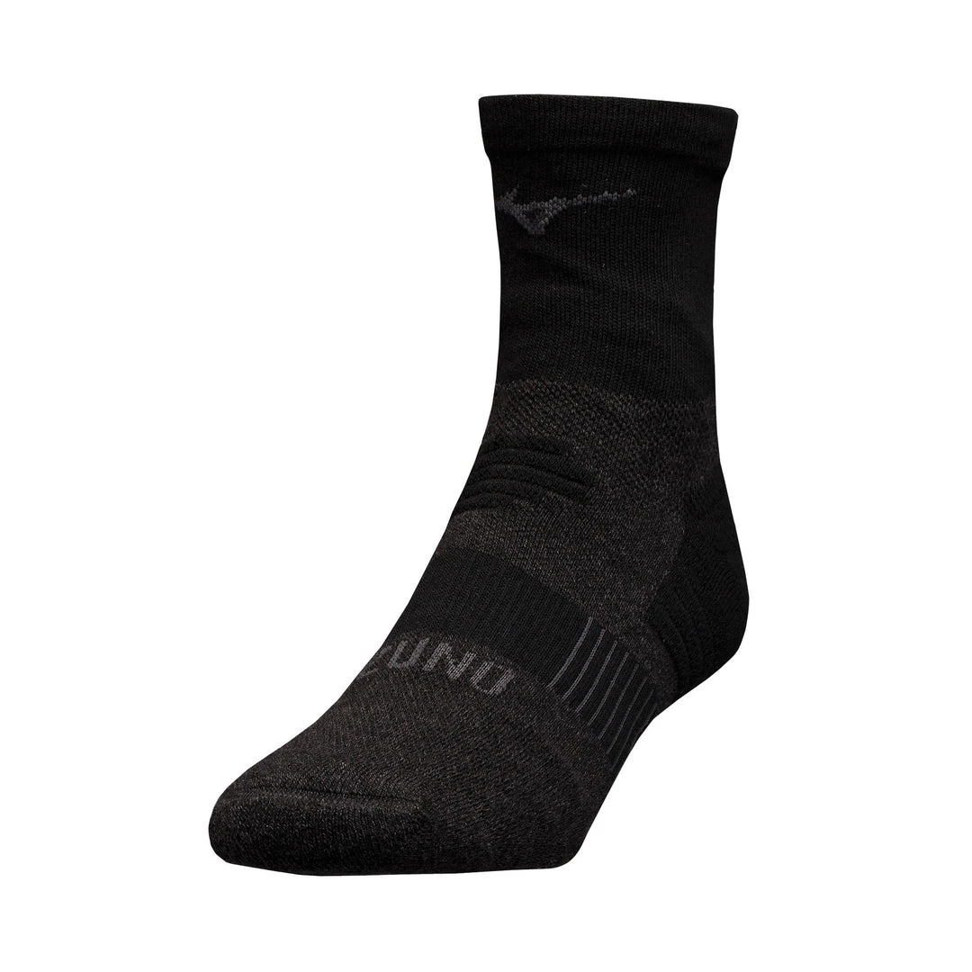 Mizuno Socks Unisex Breath Thermo Racer Mid Sock - Black 2 Mizuno Socks Unisex Breath Thermo Racer Mid Sock - Black