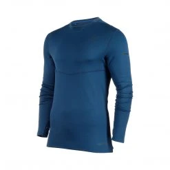 Mizuno Men's Breath Thermo Long Sleeve Top - Ensign Blue Apparel