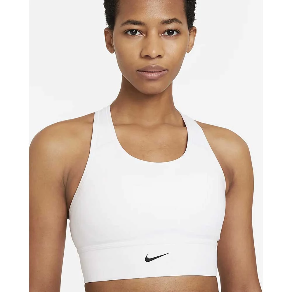 Women's Nike Swoosh Longline Bra Med Padded - White/Black Bras 4 Women's Nike Swoosh Longline Bra Med Padded - White/Black Bras